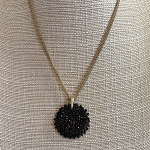 Kenneth Cole Black Beaded Pendant Necklace